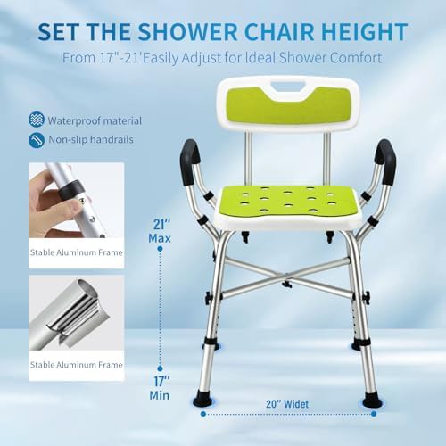 Adjustable height heavy duty shower seat — photo 5