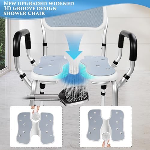 U-shaped seat shower chair with height adjustment — photo 3