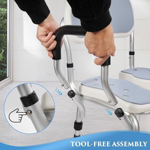 U-shaped seat shower chair with height adjustment — photo 5