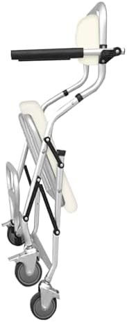 White folding shower wheelchair with commode