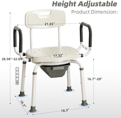 Swivel shower chair with removable bucket — photo 3