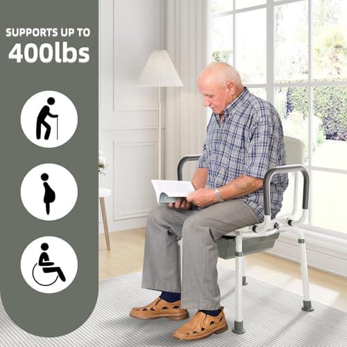 Swivel shower chair with removable bucket — photo 4