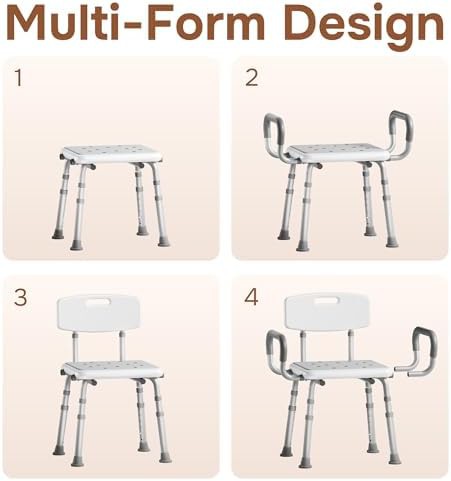 Aluminum Shower Chair with Arms and Backrest — photo 3