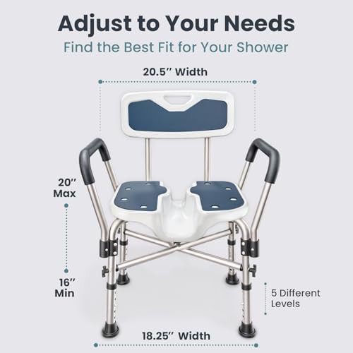 Blue U-shape heavy duty shower seat — photo 3