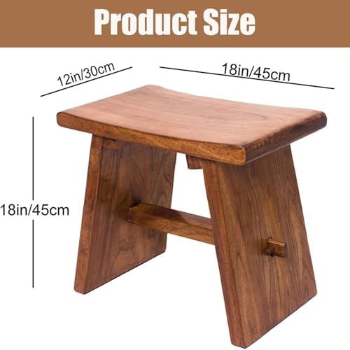 Solid wood shower bench with storage shelf — photo 3