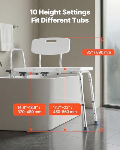 Heavy Duty Tub Transfer Bench with Backrest — photo 3
