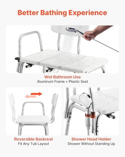 Heavy Duty Tub Transfer Bench with Backrest — photo 5