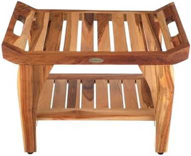 Teak shower bench with complete care bundle — photo 3