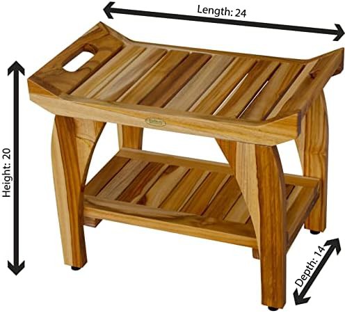Teak shower bench with complete care bundle — photo 5