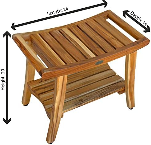 Teakwood shower bench with full care kit — photo 4