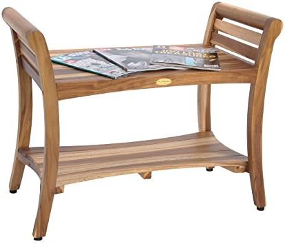 Teak inside shower bench with care kit — photo 4