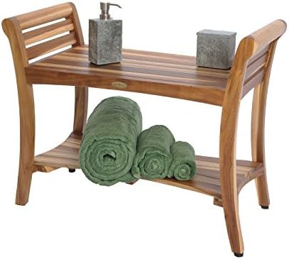 Teak inside shower bench with care kit — photo 5