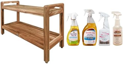 Loveable teak shower seat with care bundle