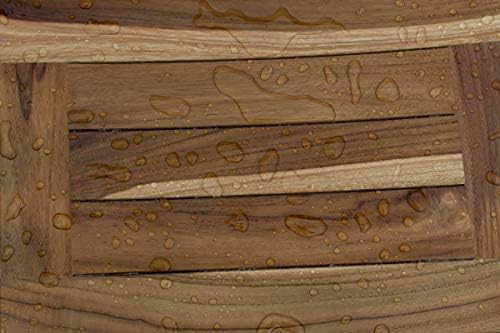 Non slip teak stool with care bundle — photo 4