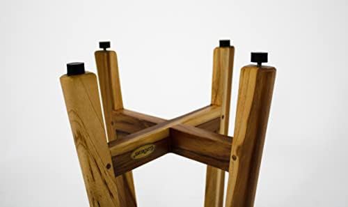 Round teak stool with complete care bundle — photo 5