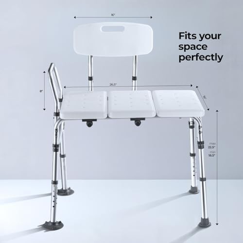 White Plastic Bathtub Transfer Bench — photo 4