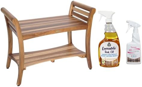 Thirty inch teak bench with care pack