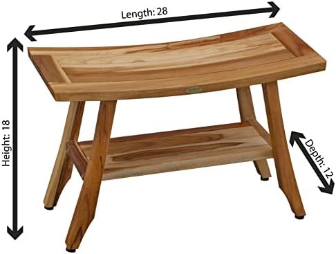 Twenty eight inch teak bench with sprays — photo 3
