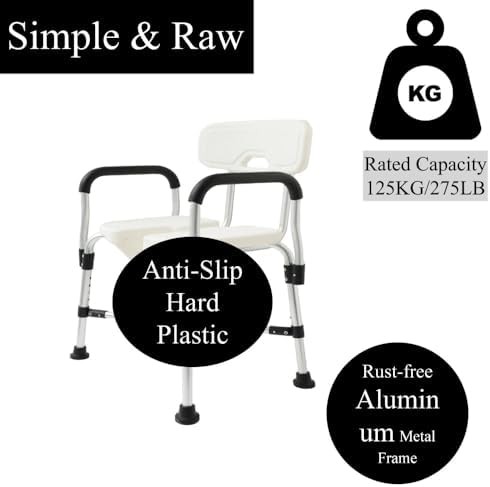 Wide shower chair with u-shape cutout — photo 4