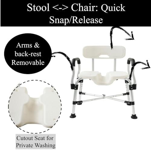 Wide shower chair with u-shape cutout — photo 5