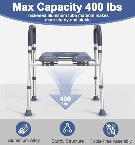 High capacity 500 lbs shower chair with arms — photo 4