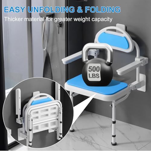 Wall mounted folding chair with upholstered seat — photo 3