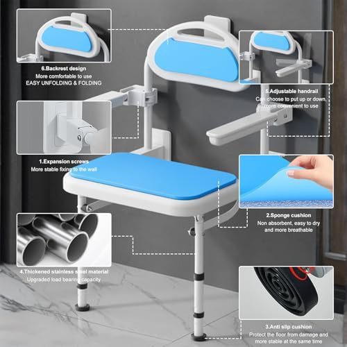 Wall mounted folding chair with upholstered seat — photo 5