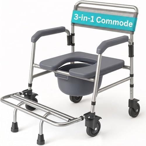 Three in one commode shower chair