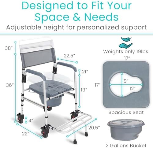 Three in one commode shower chair — photo 4