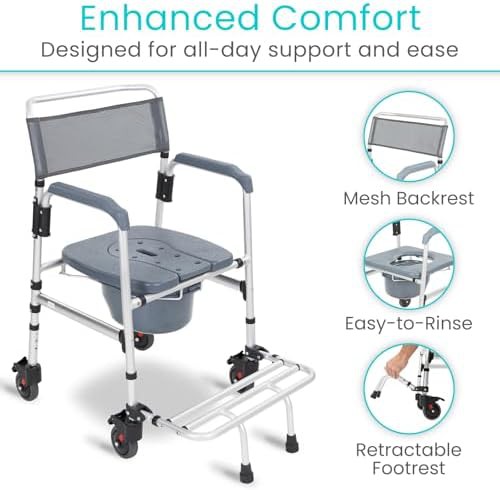 Three in one commode shower chair — photo 5