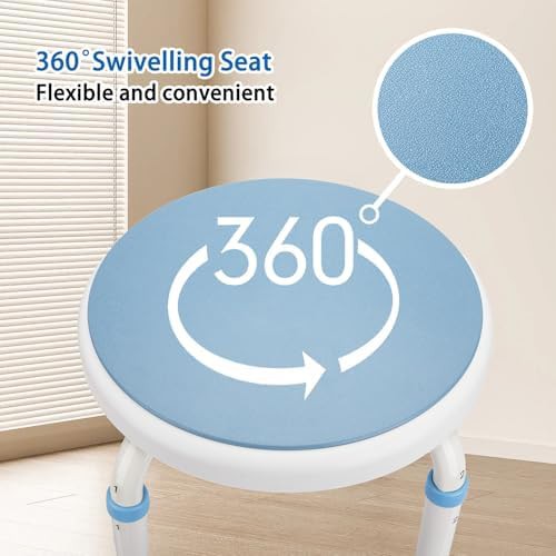 Blue foldable rotating shower stool — photo 4