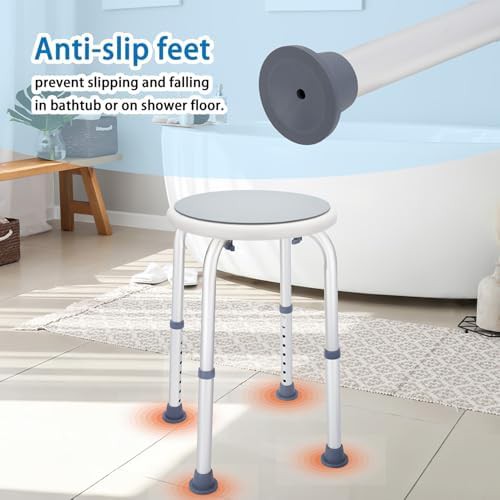 Gray basic adjustable bath stool — photo 3