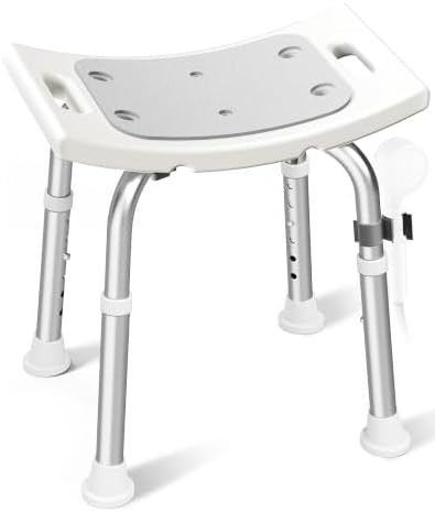 Adjustable height 400 lb shower stool