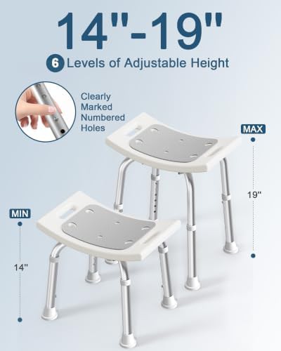 Adjustable height 400 lb shower stool — photo 4