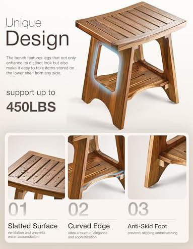 Teak corner bench with 450lb capacity — photo 5