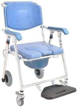 Foldable rolling shower and toilet chair