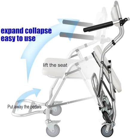 Rolling commode chair with footrests — photo 4