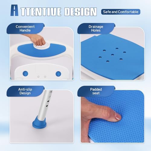 Portable folding aluminum bath chair for seniors — photo 4