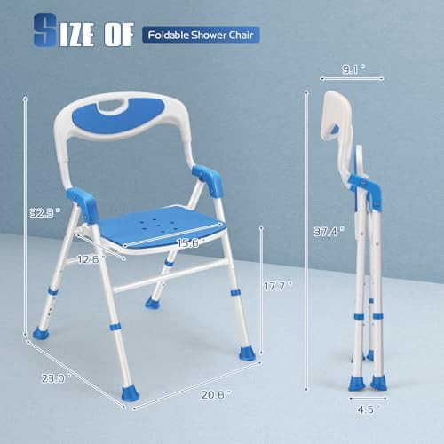 Portable folding aluminum bath chair for seniors — photo 5