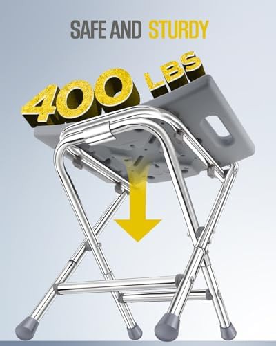 Folding stainless steel shower chair 400lb — photo 3