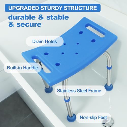 Blue heavy duty stool with grab bar — photo 3