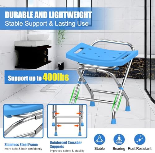 Blue heavy duty stool with grab bar — photo 5