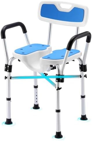 U-shaped shower chair with backrest and arms