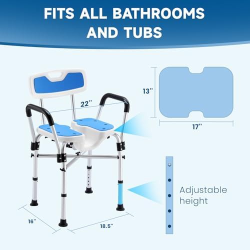 U-shaped shower chair with backrest and arms — photo 5