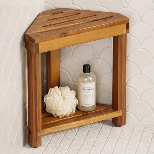 Compact corner bench for shaving legs