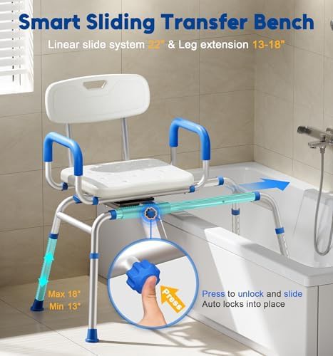 Sliding aluminum transfer bench in gray — photo 4