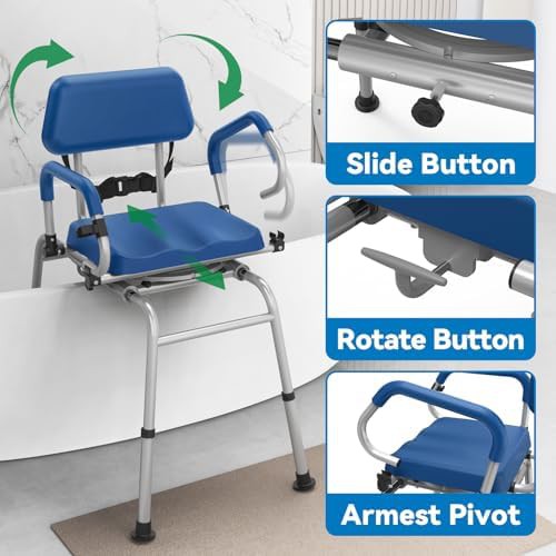 Large blue sliding transfer bench — photo 4