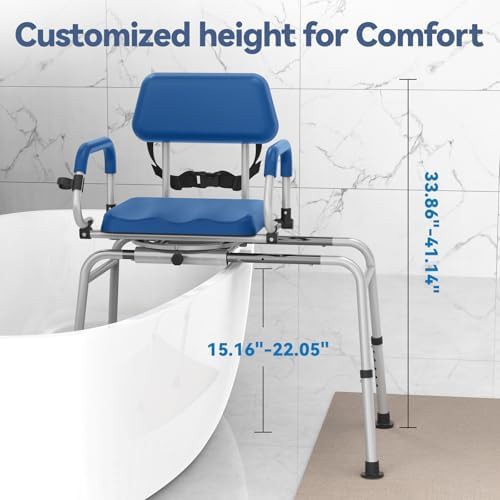 Large blue sliding transfer bench — photo 5