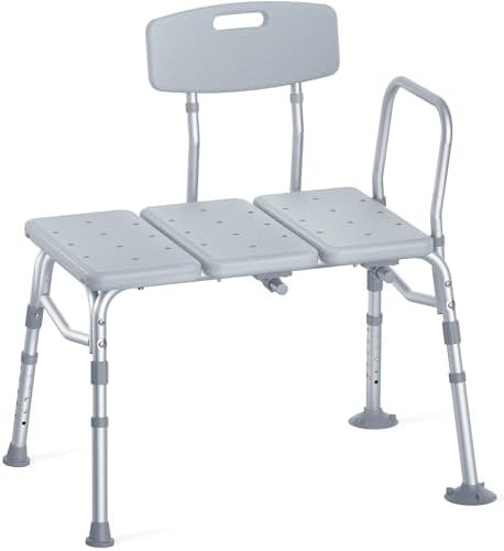 Adjustable tub transfer bench with backrest