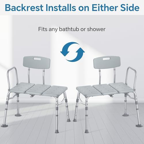 Adjustable tub transfer bench with backrest — photo 4